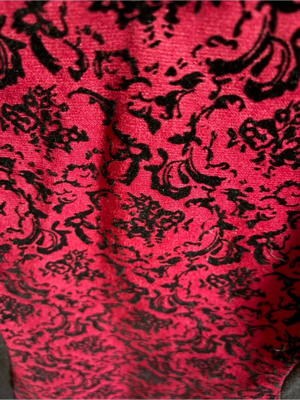 Aa Studio Aa Black & Wine Patterned Midi Sheath Dress